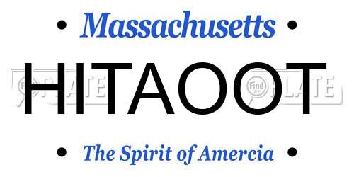 HITAOOT Massachusetts License Plate