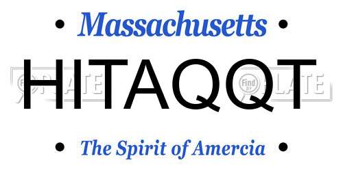 HITAQQT Massachusetts License Plate