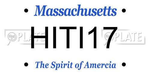 HITI17 Massachusetts License Plate