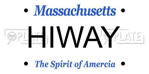 HIWAY Massachusetts License Plate
