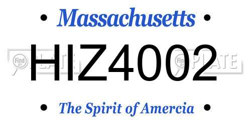 HIZ4002 Massachusetts License Plate