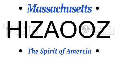 HIZAOOZ Massachusetts License Plate