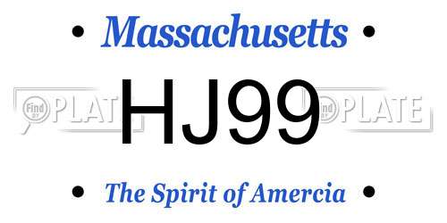 HJ99 Massachusetts License Plate