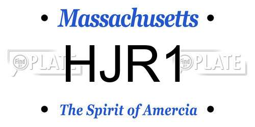 HJR1 Massachusetts License Plate