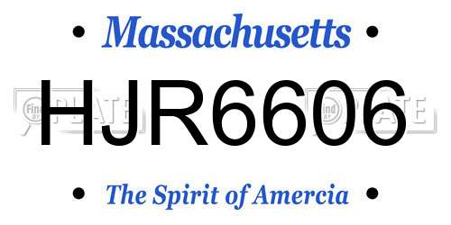HJR6606 Massachusetts License Plate