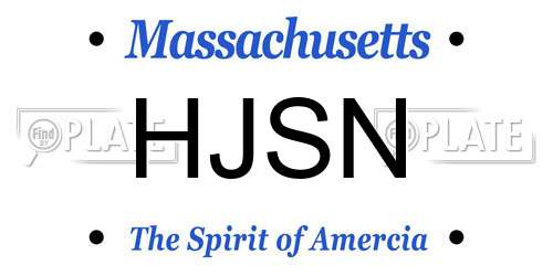 HJSN Massachusetts License Plate