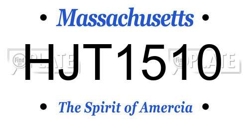 HJT1510 Massachusetts License Plate