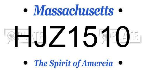 HJZ1510 Massachusetts License Plate