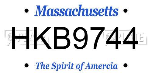 HKB9744 Massachusetts License Plate
