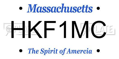 HKF1MC Massachusetts License Plate