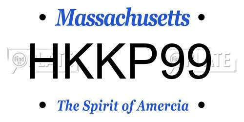 HKKP99 Massachusetts License Plate