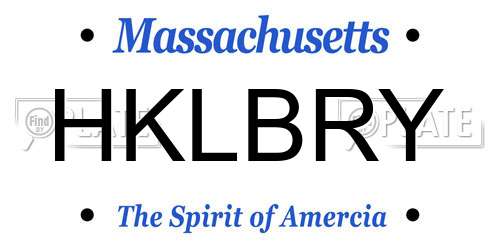 HKLBRY Massachusetts License Plate
