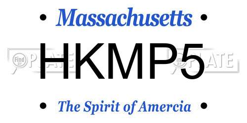 HKMP5 Massachusetts License Plate