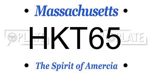 HKT65 Massachusetts License Plate