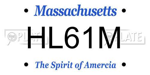 HL61M Massachusetts License Plate