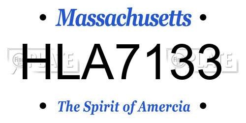HLA7133 Massachusetts License Plate