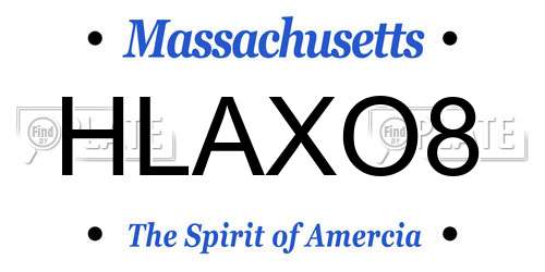 HLAXO8 Massachusetts License Plate
