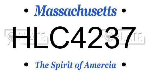 HLC4237 Massachusetts License Plate