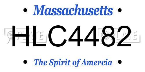 HLC4482 Massachusetts License Plate