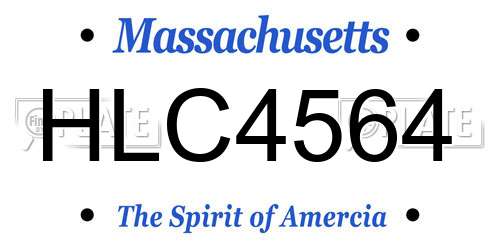 HLC4564 Massachusetts License Plate