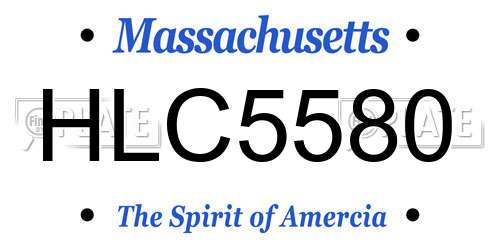 HLC5580 Massachusetts License Plate