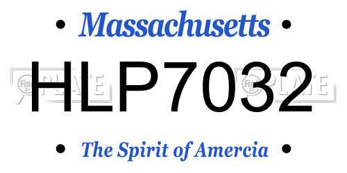 HLP7032 Massachusetts License Plate