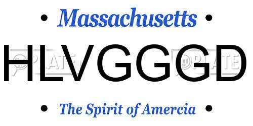 HLVGGGD Massachusetts License Plate