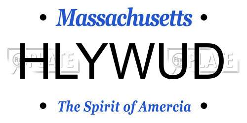 HLYWUD Massachusetts License Plate