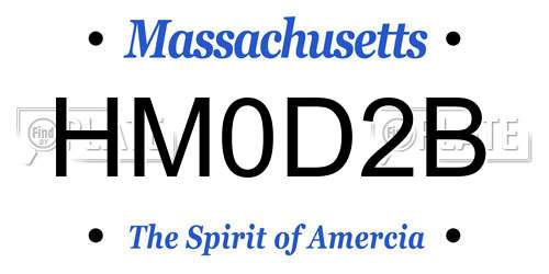 HM0D2B Massachusetts License Plate