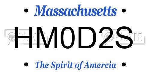 HM0D2S Massachusetts License Plate