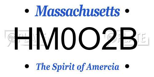 HM0O2B Massachusetts License Plate