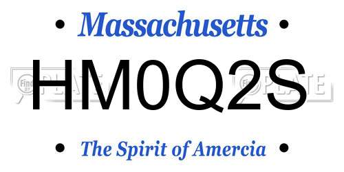 HM0Q2S Massachusetts License Plate