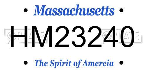 HM23240 Massachusetts License Plate