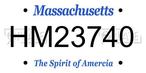 HM23740 Massachusetts License Plate