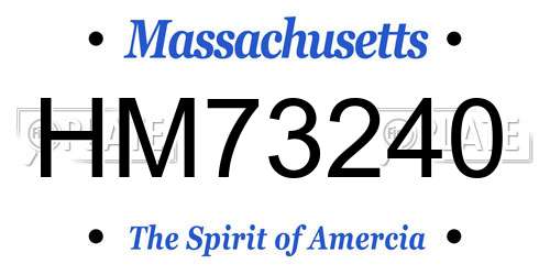 HM73240 Massachusetts License Plate