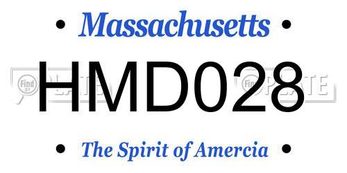 HMD028 Massachusetts License Plate