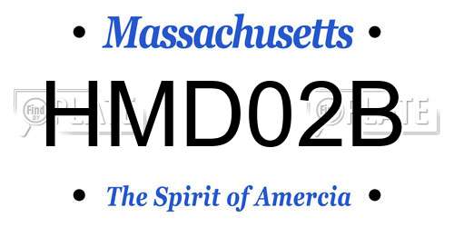 HMD02B Massachusetts License Plate
