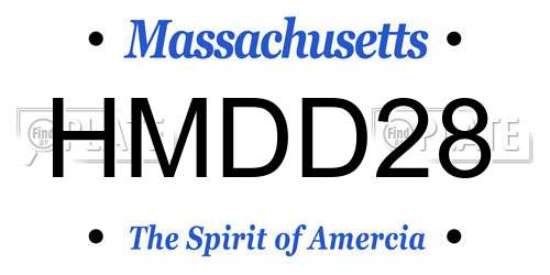 HMDD28 Massachusetts License Plate