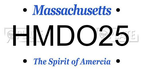 HMDO25 Massachusetts License Plate