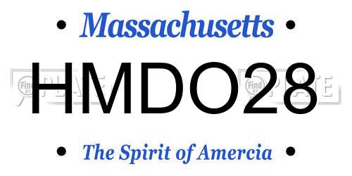 HMDO28 Massachusetts License Plate