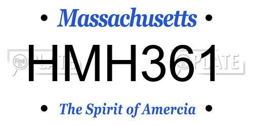 HMH361 Massachusetts License Plate