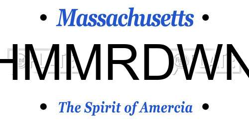 HMMRDWN Massachusetts License Plate