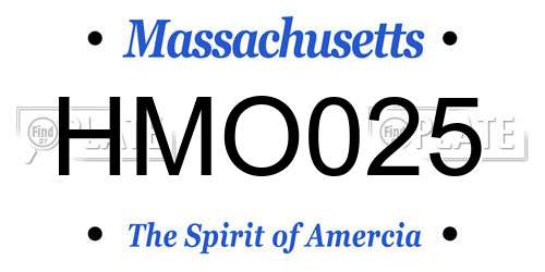 HMO025 Massachusetts License Plate