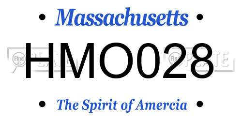 HMO028 Massachusetts License Plate