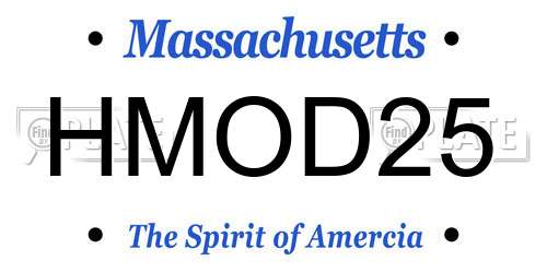 HMOD25 Massachusetts License Plate