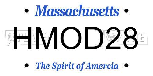 HMOD28 Massachusetts License Plate
