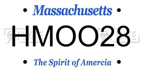HMOO28 Massachusetts License Plate