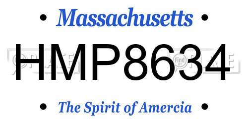HMP8634 Massachusetts License Plate
