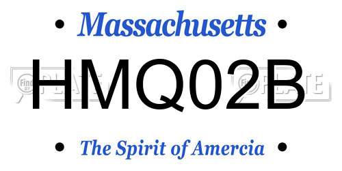HMQ02B Massachusetts License Plate