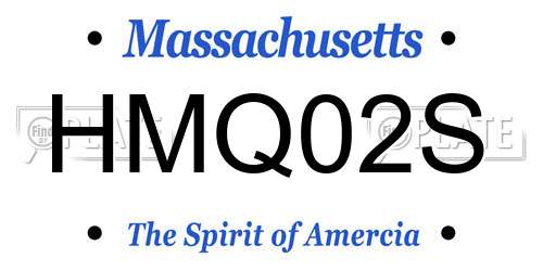 HMQ02S Massachusetts License Plate